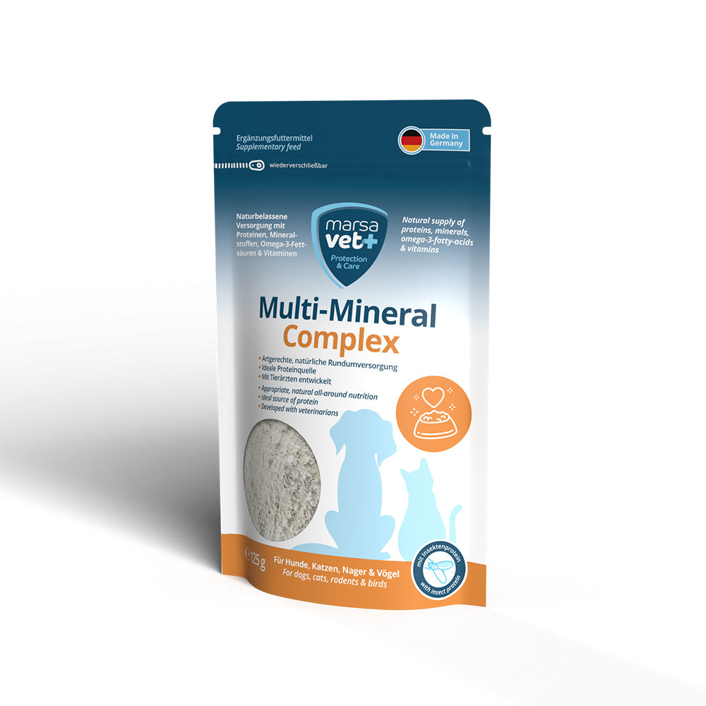 Marsavet Multi-Mineral Complex Pulver - Naturbelassene Versorgung für Hunde, Katze und andere Haustiere - 125 g – Ergänzungsf
