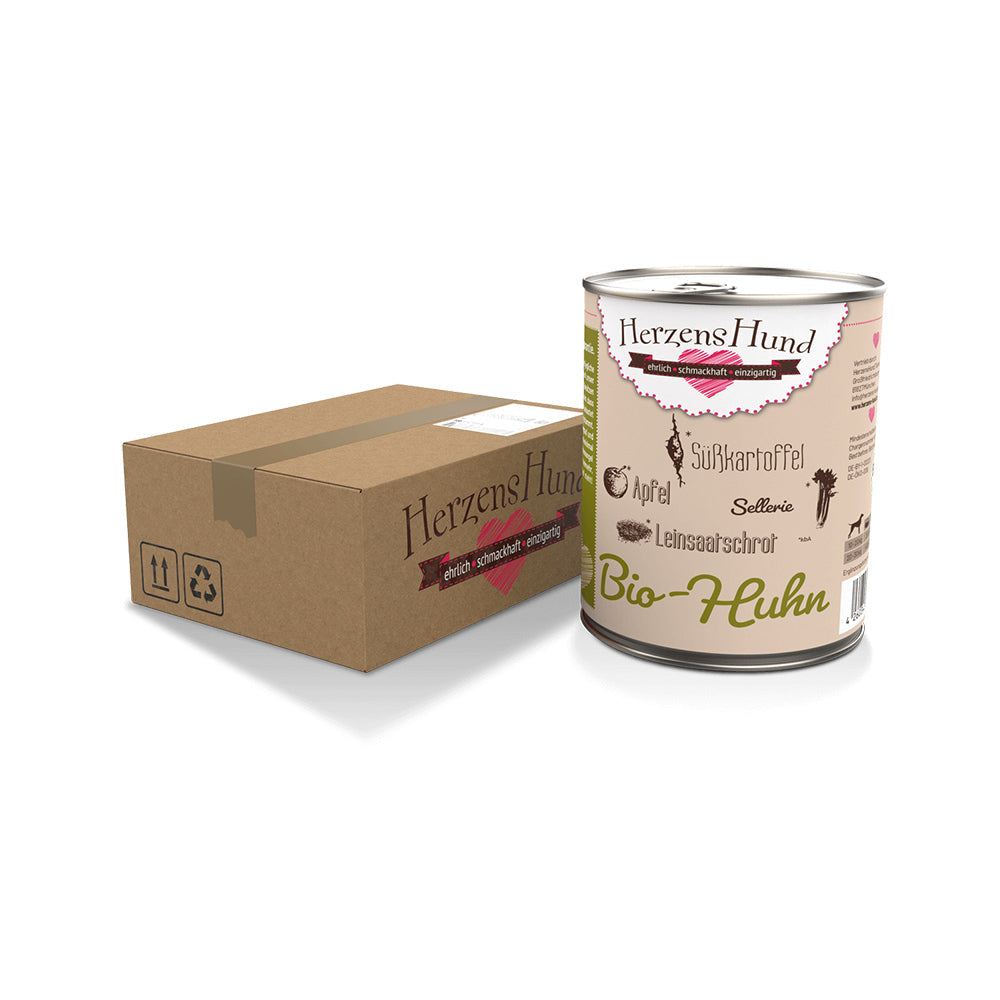 HerzensHund Bio-Huhn mit Bio-Gemüse für Hunde – Nassfutter
