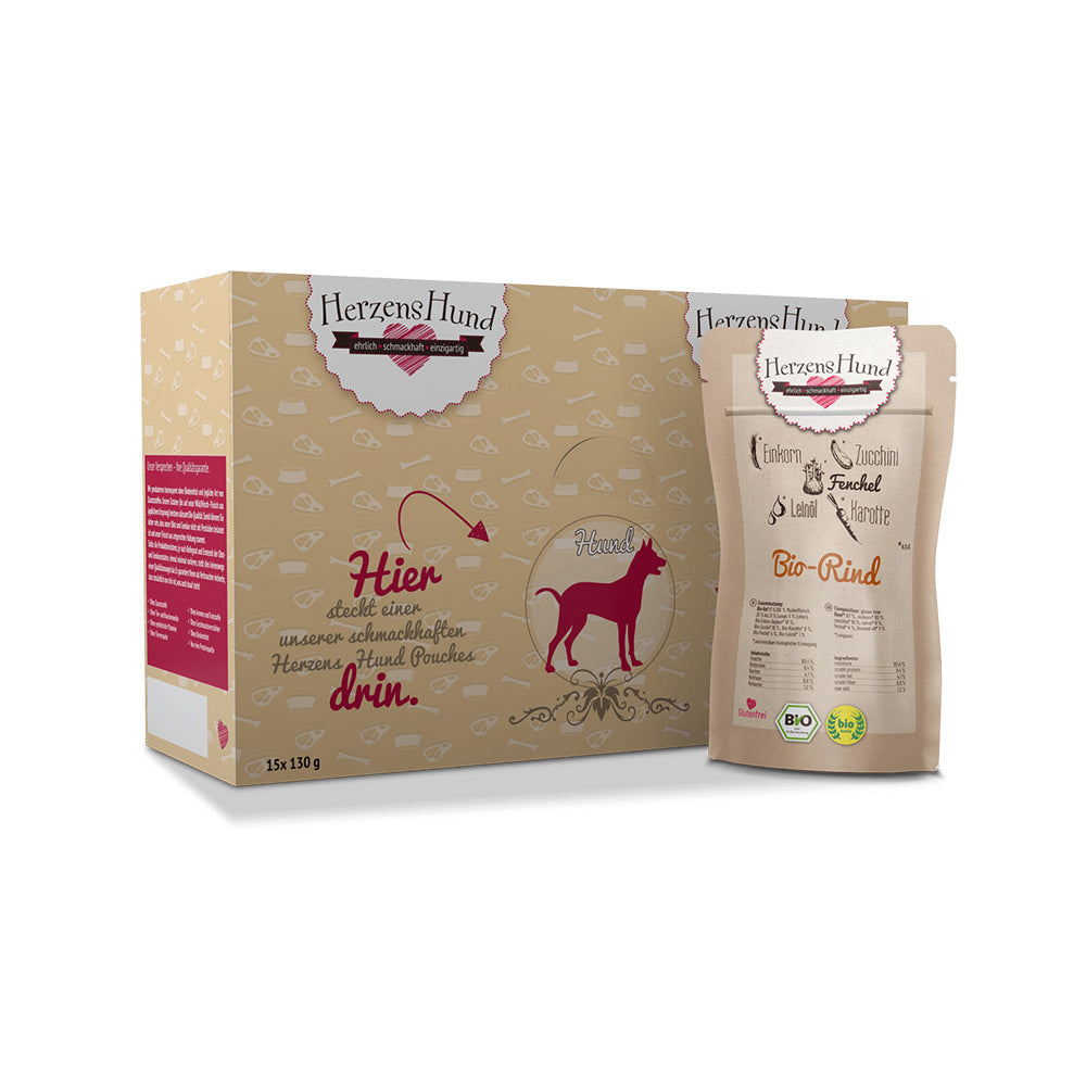 HerzensHund Bio-Rind mit Bio-Gemüse für Hunde – Nassfutter