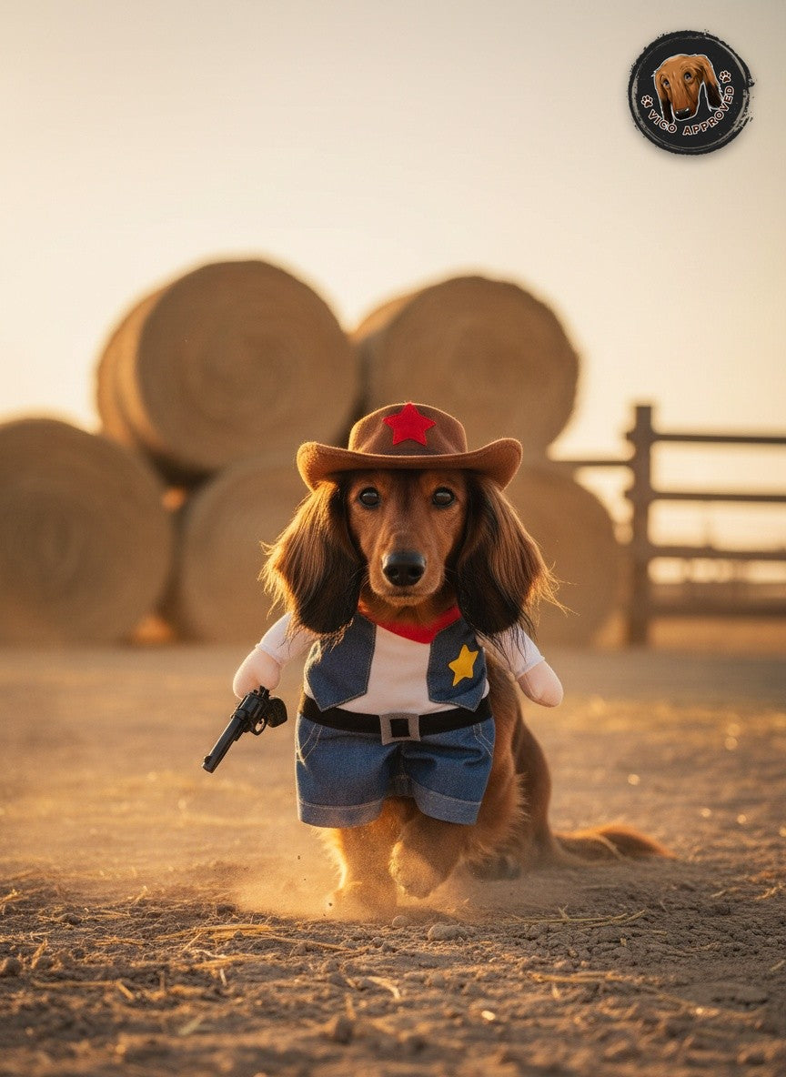 Vico im WildWest Cowboy Hundekostüm