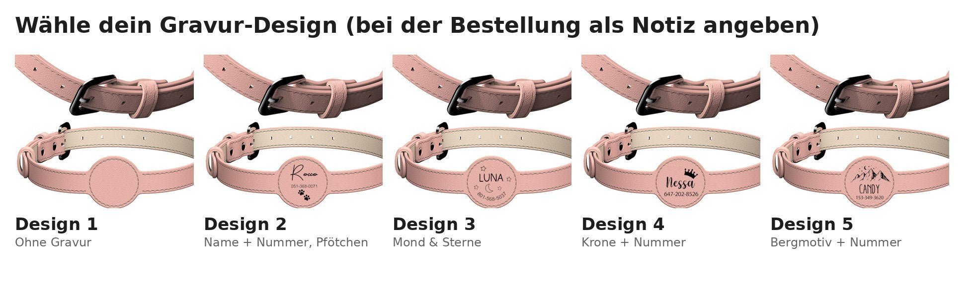VicoTrack AirTag-Halsband mit Gravur (personalisierbar) von Vico's Hundewelt, Hundehalsband