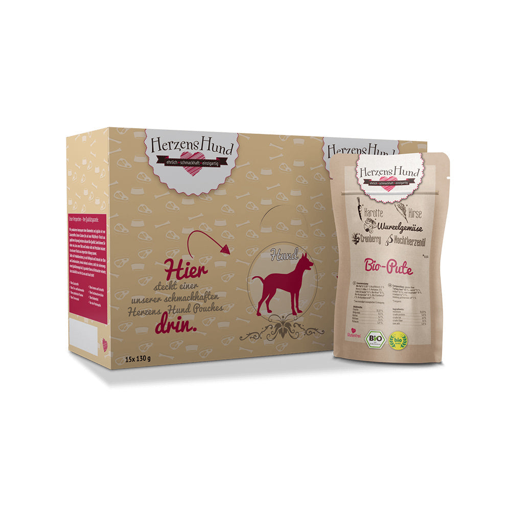 HerzensHund Bio-Pute mit Bio-Gemüse für Hunde – Nassfutter