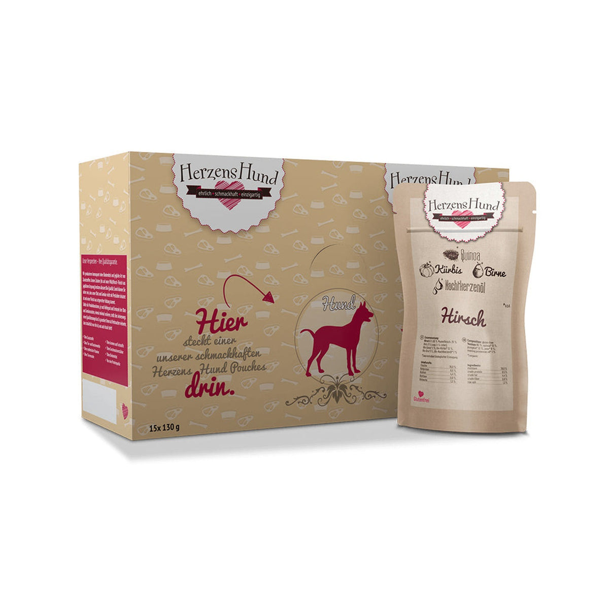 HerzensHund Venison with Quinoa -gluten-free- for dogs - wet food