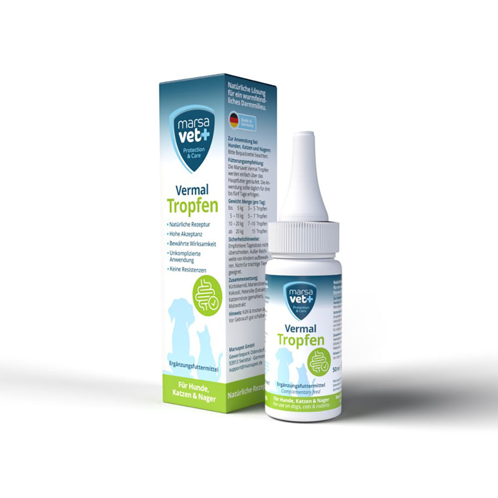Marsavet Vermal Tropfen – 50 ml – Ergänzungsfutter für Hunde