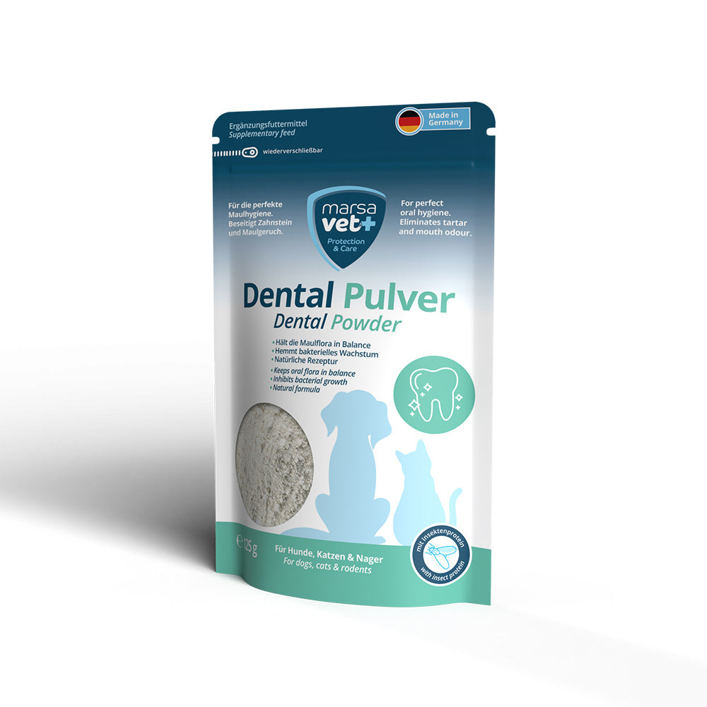 Marsavet Dental Zahnpulver für Hunde, Katzen und Nagetiere mit Insektenprotein - 125 g – Ergänzungsfutter, Bild 2