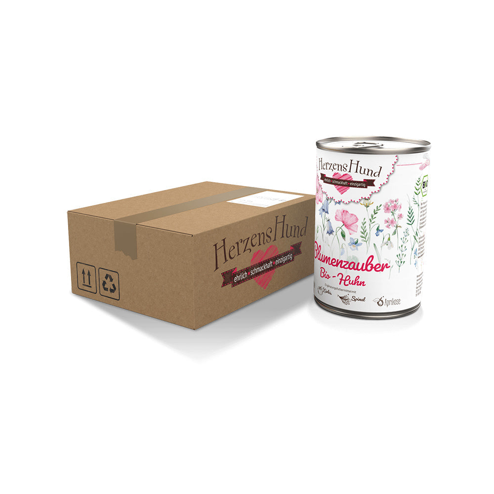 HerzensHund Blumenzauber - Bio-Huhn mit Bio-Apfel für Hunde – Nassfutter, Bild 3