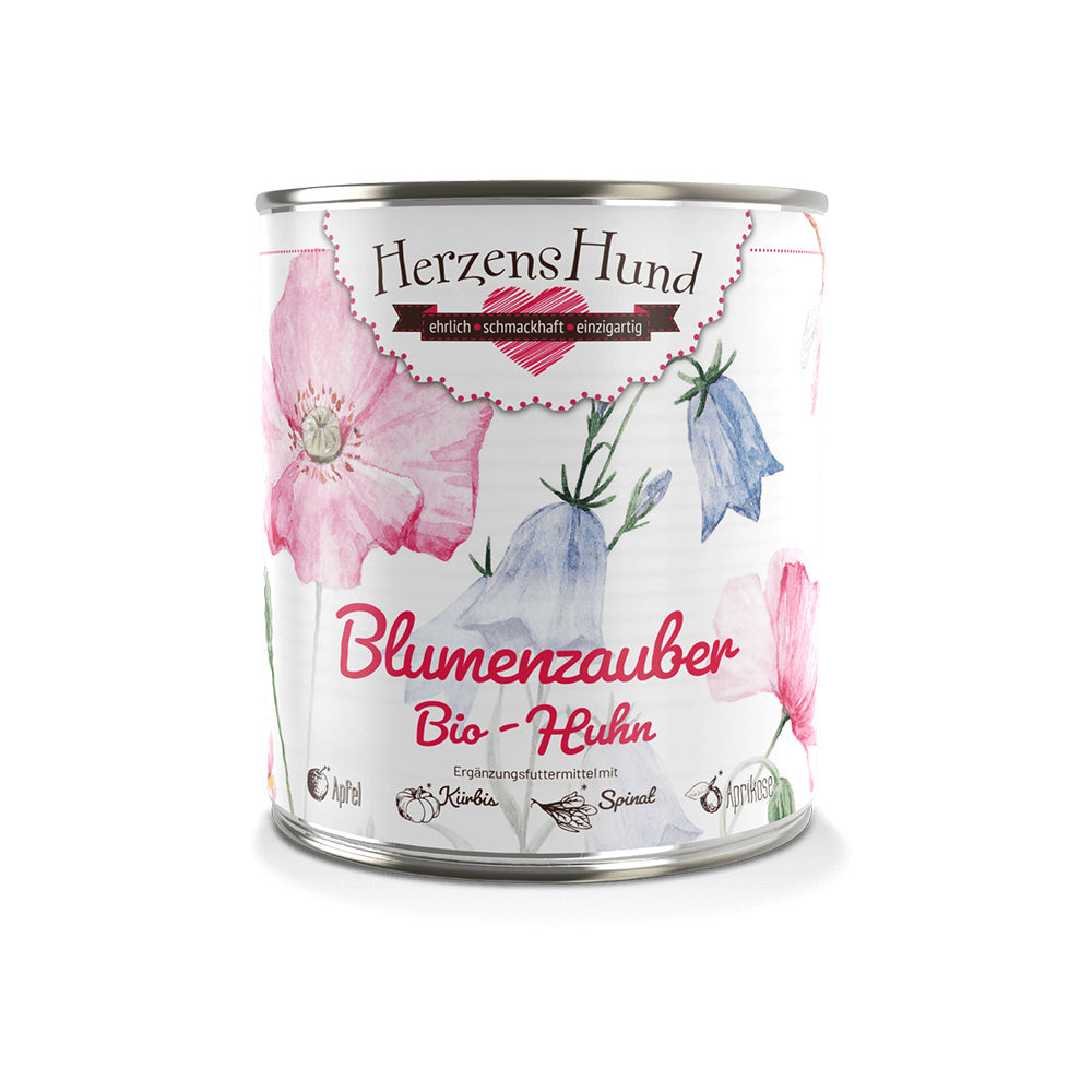 HerzensHund Blumenzauber - Bio-Huhn mit Bio-Apfel für Hunde – Nassfutter, Bild 6