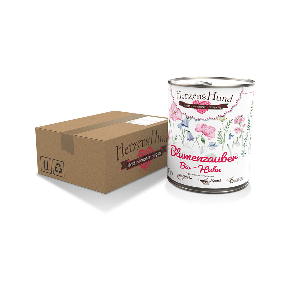 HerzensHund Blumenzauber - Bio-Huhn mit Bio-Apfel für Hunde – Nassfutter, Bild 5