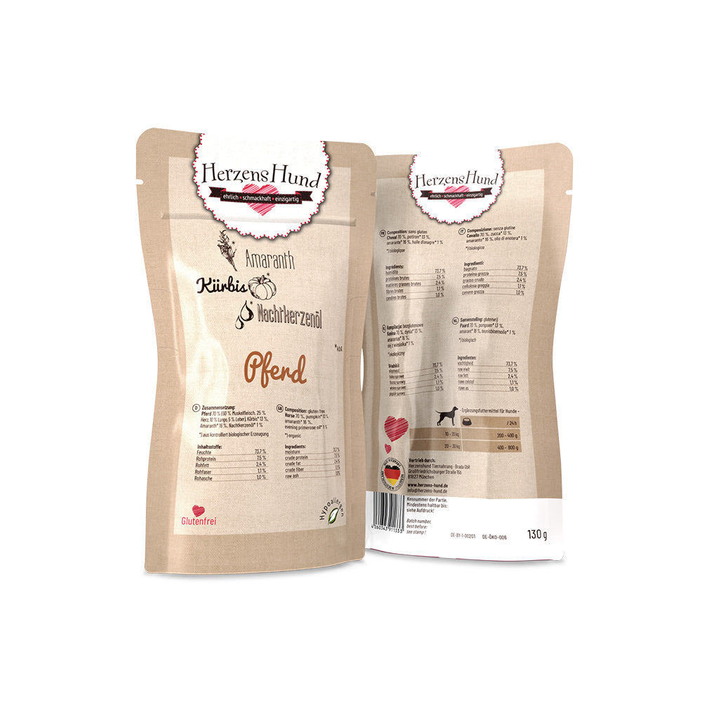 HerzensHund Pferd mit Amaranth - glutenfrei & hypoallergen - für Hunde – Nassfutter, Bild 2