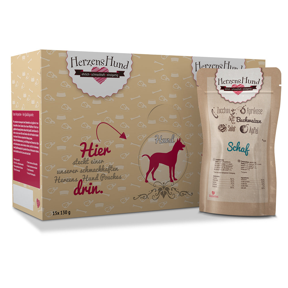 HerzensHund Schaf mit Buchweizen für Hunde – Nassfutter