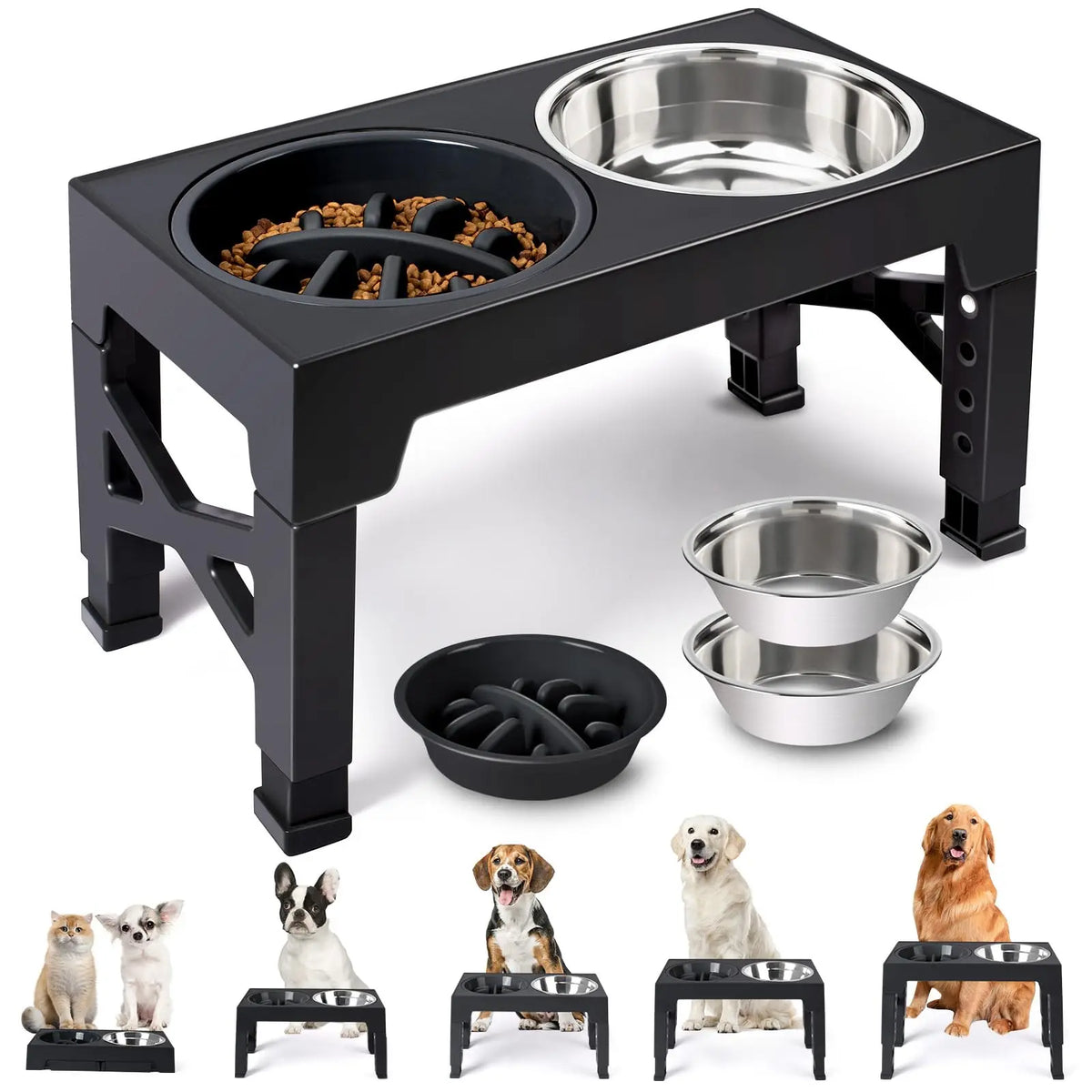 HighDine - Elevated Dog Bowl Stand (Height-Adjustable)