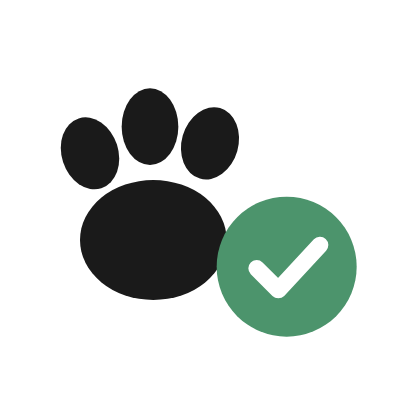 Dog paw print with a hook, selected by us
