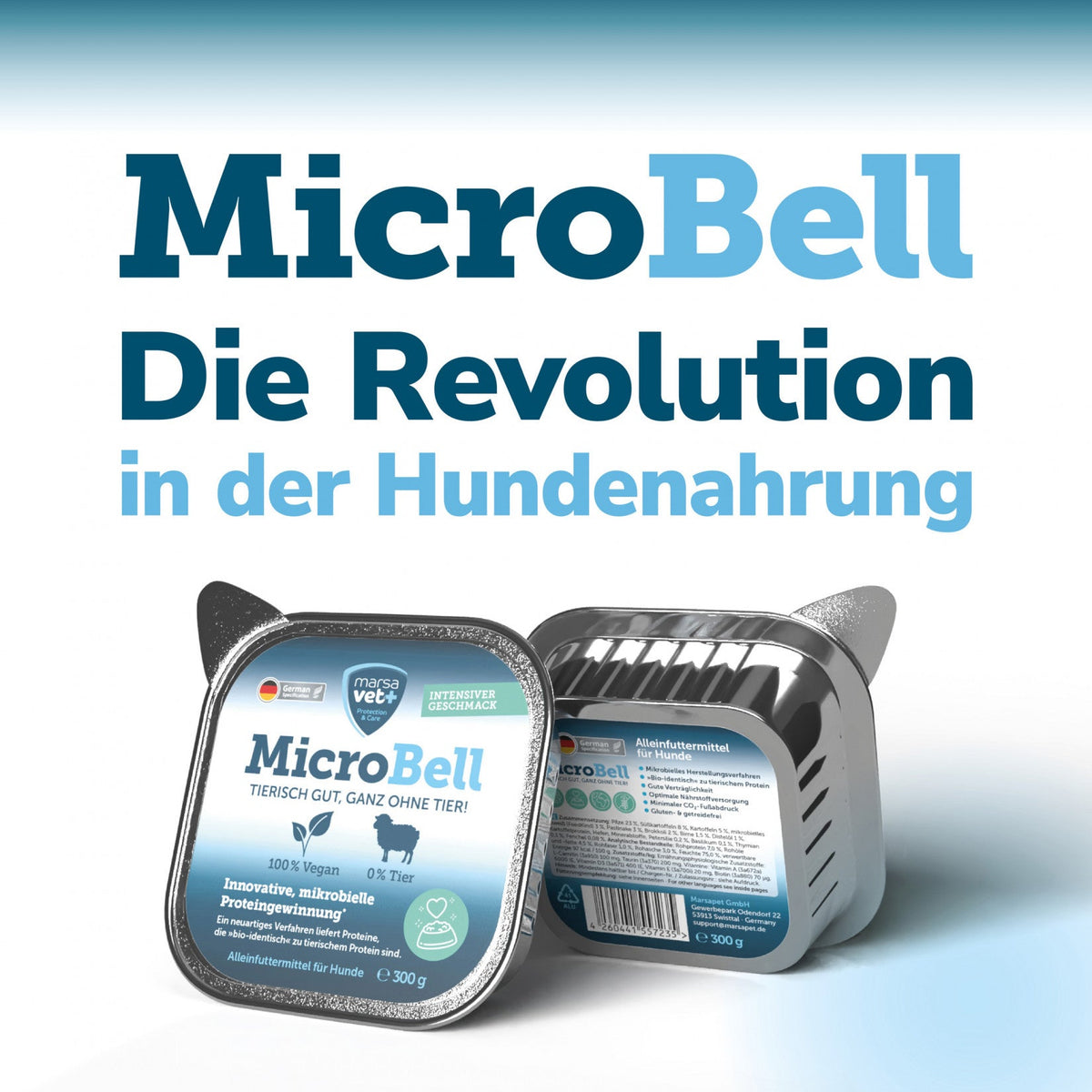 Marsavet MicroBell – Veganes Nassfutter für Hunde mit mikrobiellem Protein 9 x 300 g, Bild 5