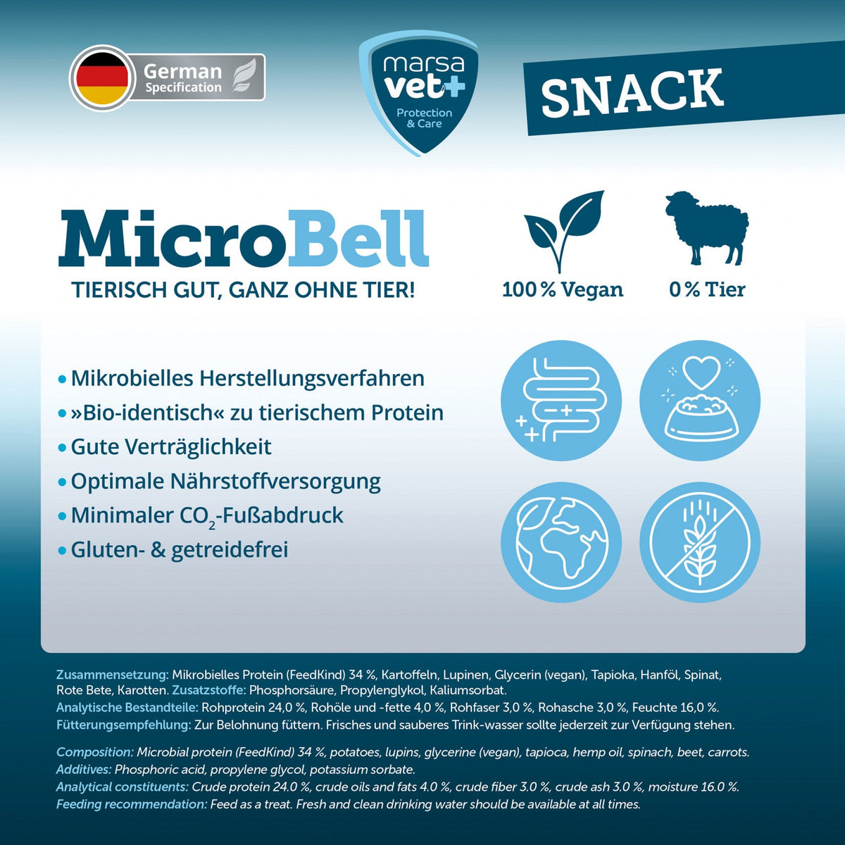 Marsavet MicroBell Snack – Vegane Hundesnacks / Leckerlis mit mikrobiellem Protein – 100g, Bild 2