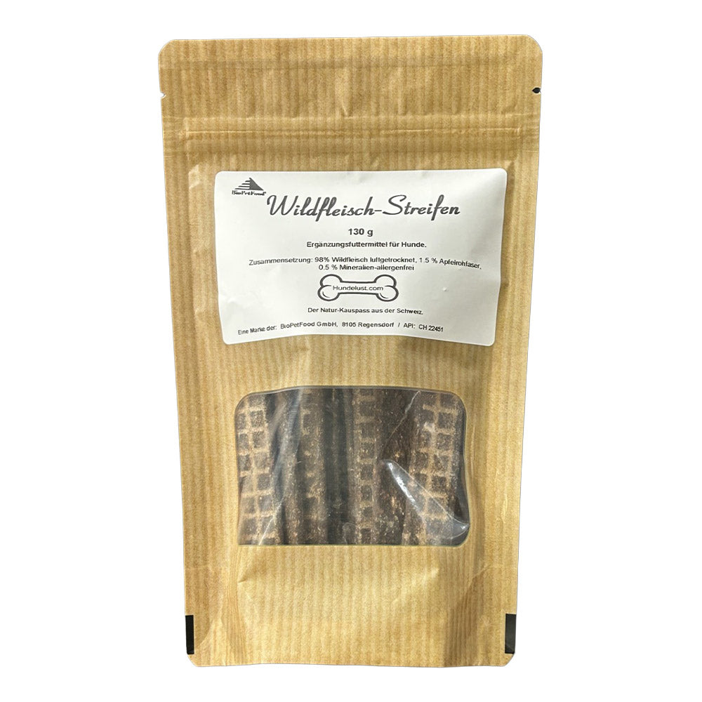 Hundelust Wildfleisch-Streifen 130g – Snack